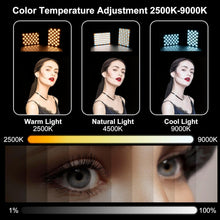 Load image into Gallery viewer, LED Portable Selfie Light Video Conference Lighting with Clip & Camera Tripod Adapter Rechargeable 2000mAh CRI 95+, 3 Light Modes for Phone iPhone Webcam Laptop Photo