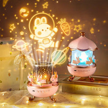Load image into Gallery viewer, Bunny Carousel Night Light Projector, 6 Set Films Rotating LED Lamp, Star Projection Light for A Magical Nursery Atmosphere, Rotatable Rabbit Night Lamp for Kids Room Decor (Bunny Night Light) (Copy)