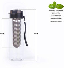 Load image into Gallery viewer, Infuse Plastic Water Bottle/Detox Bottle with Infuser Chamber/Leakproof Plastic Bottle with Wide Mouth Opening