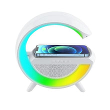 Load image into Gallery viewer, G-Shape RGB Light Table Lamp Bluetooth Speaker with FM Radio Wireless Charger for Bedroom &amp; Gaming Room Table Lamp
