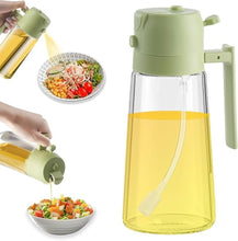 Load image into Gallery viewer, Glass Oil Sprayer and Dispenser Bottle, Premium Nozzle (2 IN 1 OIL DISPENSER AND SPRAYER)