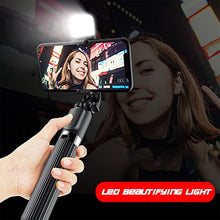 Load image into Gallery viewer, Bluetooth Integrated Selfie Stick with Light and Bluetooth Remote Control
