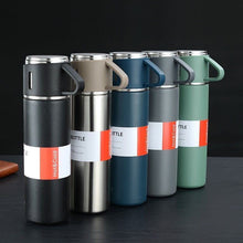 Load image into Gallery viewer, Steel Vacuum Flask Set with 3 Stainless Steel Cups Combo - 500ml
