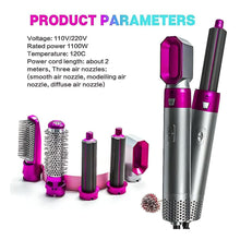 Load image into Gallery viewer, 5 In 1 Hair Styler For Women, Multifunctional Styling Tool With 5 Attachments, 1000 Watt, 3 Heat Settings,Curly Hair, Straightening, Curling, Drying, Combing 1 Set