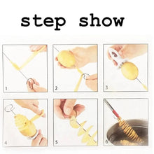 Load image into Gallery viewer, Spiral Potato Cutter Manual Slicer Vegetable Spiralizer Chips Maker with 4 Stainless Steel Sticks