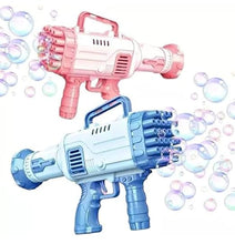 Load image into Gallery viewer, 32 Holes Bubble Gun with Bubble Solution/Rocket Boom Bubble Gun/Bubble Makers for Kids