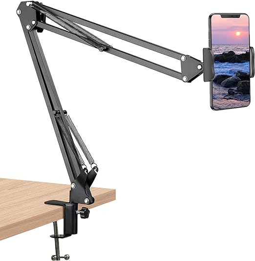 Universal Cell Phone Stand Holder Mount Flexible 360° Rotation Metal Long  Lazy Arm Bracket for inch Phones Mobile Stand