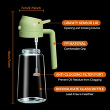 Load image into Gallery viewer, Glass Oil Sprayer and Dispenser Bottle, Premium Nozzle (2 IN 1 OIL DISPENSER AND SPRAYER)