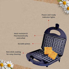 Load image into Gallery viewer, Lifelong Waffle Maker Machine for Home/750W Mini Waffle Cone Maker with Non Stick Coating and Cool Touch Handle/2 Belgian Waffles in Minutes(Black - LL105W)