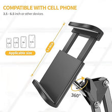 Load image into Gallery viewer, Universal Cell Phone Stand Holder Mount Flexible 360° Rotation Metal Long Lazy Arm Bracket for 3.5-6.5 inch Phones Mobile Stand