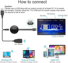 Load image into Gallery viewer, Wireless Mirror Screen Cast TV Dongle Compatible for Android/Mac/iOS/Windows/Laptop
