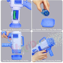 Load image into Gallery viewer, 32 Holes Bubble Gun with Bubble Solution/Rocket Boom Bubble Gun/Bubble Makers for Kids