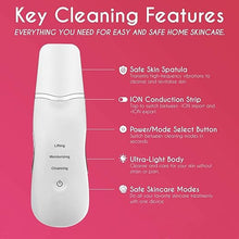 Load image into Gallery viewer, Ultrasonic Shovel Machine for Facial Skin Scrubber Lifting Moisturizing & Cleansing Skin Dirt Blackhead Remover Peeling Tool,Pore and Exfoliator, Comedone Extractor Treatment