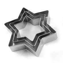 Load image into Gallery viewer, Stainless Steel Cookie Cutter with 4 Shape 3 Sizes Heart Round Star and Flower, 12 Pieces
