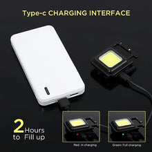 Load image into Gallery viewer, Mutipurpose Keychain Emergency Light - Key chain Led Light | USB Torch Light Rechargeable | Portable Key Chain Emergency Light for Camping Car Repairing, Bottle Opener | Magnetic Pocket Light