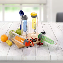 Load image into Gallery viewer, Infuse Plastic Water Bottle/Detox Bottle with Infuser Chamber/Leakproof Plastic Bottle with Wide Mouth Opening