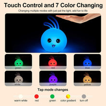 Load image into Gallery viewer, Cute Silicone Rabbit Night Light for Kids, USB Rechargeable 3 Step Dimmable, 7 Colour Changing Touch Sensor Squishy Mini Nursery Lamp for Baby Bedroom Decor, Fluorescent, Multicolour