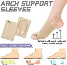 Load image into Gallery viewer, Soft Elastic Arch Foot Brace Gel Pad Inside Feet Brace Plantar Metatarsal Compression Sleeve for Pain Relief