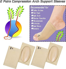 Load image into Gallery viewer, Soft Elastic Arch Foot Brace Gel Pad Inside Feet Brace Plantar Metatarsal Compression Sleeve for Pain Relief