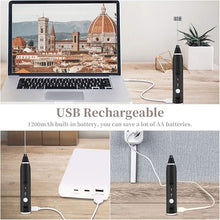 Load image into Gallery viewer, Milk Frother, USB Rechargeable Handheld Electric Foam Maker with 3 Stainless Whisks, 3-Speed Adjustable, Bulletproof Coffee, Lattes, Cappuccino,