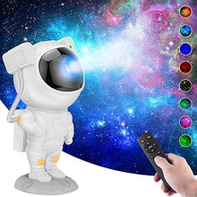 Load image into Gallery viewer, Astronaut Galaxy Projector Night Light with Remote Control Timer 360° Adjustable Kids Astronaut Led Lamp for Baby Adults Bedroom, Gaming Room, Home Party, Plastic, Multicolour