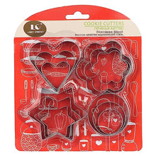 Load image into Gallery viewer, Stainless Steel Cookie Cutter with 4 Shape 3 Sizes Heart Round Star and Flower, 12 Pieces