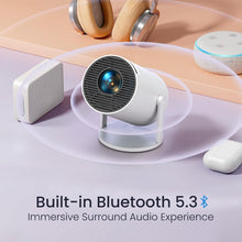 Load image into Gallery viewer, Home 4K & 1080p Support, 270° Rotatable Projector 4000L Android 11 WiFi Bluetooth YouTube PrimeVideo Hotstar Netflix Apps, 720p Native, 150" Max Display