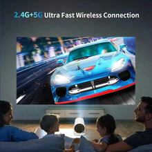 Load image into Gallery viewer, Home 4K & 1080p Support, 270° Rotatable Projector 4000L Android 11 WiFi Bluetooth YouTube PrimeVideo Hotstar Netflix Apps, 720p Native, 150" Max Display