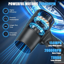 Load image into Gallery viewer, Handheld Electric Portable Air Blower, High Power Blow Brushless Motor for Extra runtime,for Car,Home Cleaning Corner, Road Cleaning