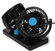 Load image into Gallery viewer, Mitchell 12V DC Electric Car Fan for Dashboard, Double Head Cooling Electric Fan, 360 Degree Rotatable Small Fan for Car with 2 Speed Control, ABS Plastic, Dashboard Fan