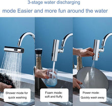 Load image into Gallery viewer, Faucet Shower, Water Saving, Sprayer, Foam, 360 Degree Rotation, Neck Tip, Pressure Increasing Shower Faucet, 3 Types of Water Flow Switching, Rainfall Type Shower, Pure Copper Plating, Shockproof,