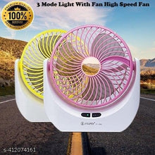 Load image into Gallery viewer, JY Super Fan JY-1880 Powerful Rechargeable Table Fan with LED Light for Home Office Desk Fan Table Fan for Home (Multicolor)