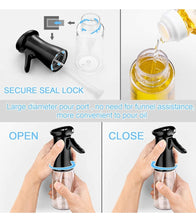 Load image into Gallery viewer, Oil Sprayer for Cooking, 210ml Glass Oil Dispenser Bottle Spray Mister, Refillable Food Grade Oil Vinegar Spritzer Sprayer Bottles for Kitchen.
