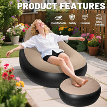 Load image into Gallery viewer, Inflatable Sofa with Household Air Pump - Air Couch Chair with Footstool for Indoor&Outdoor in Livingroom Bedroom Readingroom Office Balcony Garden Courtyard