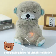 Load image into Gallery viewer, Breathing Teddy Otter Glowing Music for Baby Sensory Sleep Lights Rhythmic Simulation Plush for Babies Kids Soothing Sound and Dรฉcor Item Specialy for Valentine Gift