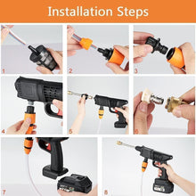 Load image into Gallery viewer, Double 48V Portable Pressure Washer with Rechargeable Battery12000mah Cordless Pressure Washer Gun Cordless Power Washer Gun | Handheld Pressure Washer for Car Floor Cleaning Car Washer Gun (Double  Battery)