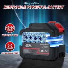 Load image into Gallery viewer, Double 48V Portable Pressure Washer with Rechargeable Battery12000mah Cordless Pressure Washer Gun Cordless Power Washer Gun | Handheld Pressure Washer for Car Floor Cleaning Car Washer Gun (Double  Battery)