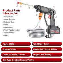 Load image into Gallery viewer, Double 48V Portable Pressure Washer with Rechargeable Battery12000mah Cordless Pressure Washer Gun Cordless Power Washer Gun | Handheld Pressure Washer for Car Floor Cleaning Car Washer Gun (Double  Battery)