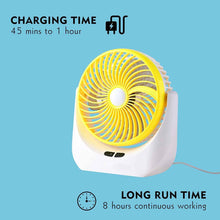 Load image into Gallery viewer, Table Fan, Small Portable Desktop Fan with 21 SMD Light Strong Wind, Quiet Operation Personal Mini Fan for Home Office Bedroom Kitchen Table and Desktop USB Fan Assoretd Colour (JY-1880 Fan23)