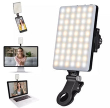 Load image into Gallery viewer, LED Video Light Camera Light Laptop Light for Zoom Meeting Photography Lighting 100 LED Beads with Clip Dimmable and Rechargeable for Camera Selfie Stick Tripod Laptop Mobile Phone LED Light