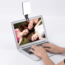 Load image into Gallery viewer, LED Video Light Camera Light Laptop Light for Zoom Meeting Photography Lighting 100 LED Beads with Clip Dimmable and Rechargeable for Camera Selfie Stick Tripod Laptop Mobile Phone LED Light