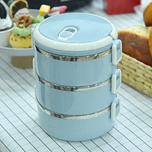 Load image into Gallery viewer, Round Thermal Lunch Box, Leak Proof 3 Layer Lock Design Portable Stainless Steel