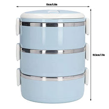 Load image into Gallery viewer, Round Thermal Lunch Box, Leak Proof 3 Layer Lock Design Portable Stainless Steel