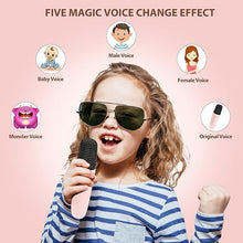 Load image into Gallery viewer, 2 Mike Bluetooth Speaker with Karaoke Mic System for Home Singing Magic Ai Voice Changer Portable Mini Wireless Speaker with Mike