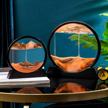 Load image into Gallery viewer, 3D Dynamic Sand Art Liquid Motion, Moving Sand Art Picture Round Glass 3D Deep Sea Sandscape in Motion Display Flowing Sand Frame Relaxing Desktop Home Office Work Decor