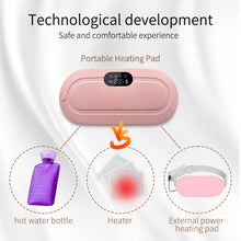Load image into Gallery viewer, Portable Cordless Heating Pad, Electric Waist Belt Device, Fast Heating Pad with 3 Heat Levels and 3 Massage Modes, Back or Belly Heating Pad for Women and Girl