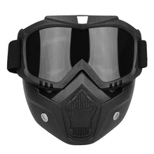 Load image into Gallery viewer, Goggle Mask Anti Scratch UV Protective Open Face & Eyewear Windproof Dirt Shield Adjustable Strap Soft Foam Padded Detachable for Cycling Bike Off Road Racing Riding Unisex (Black, 1 PC)