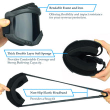 Load image into Gallery viewer, Goggle Mask Anti Scratch UV Protective Open Face & Eyewear Windproof Dirt Shield Adjustable Strap Soft Foam Padded Detachable for Cycling Bike Off Road Racing Riding Unisex (Black, 1 PC)