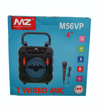 Load image into Gallery viewer, Black Modern MZ M56VP Wired Microphone/1 MZ M56VP Karaoke Speaker System/Dynamic Thunder Sound with Wired Mic