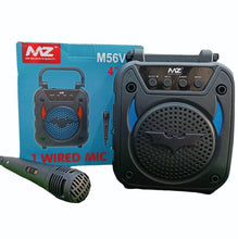 Load image into Gallery viewer, Black Modern MZ M56VP Wired Microphone/1 MZ M56VP Karaoke Speaker System/Dynamic Thunder Sound with Wired Mic